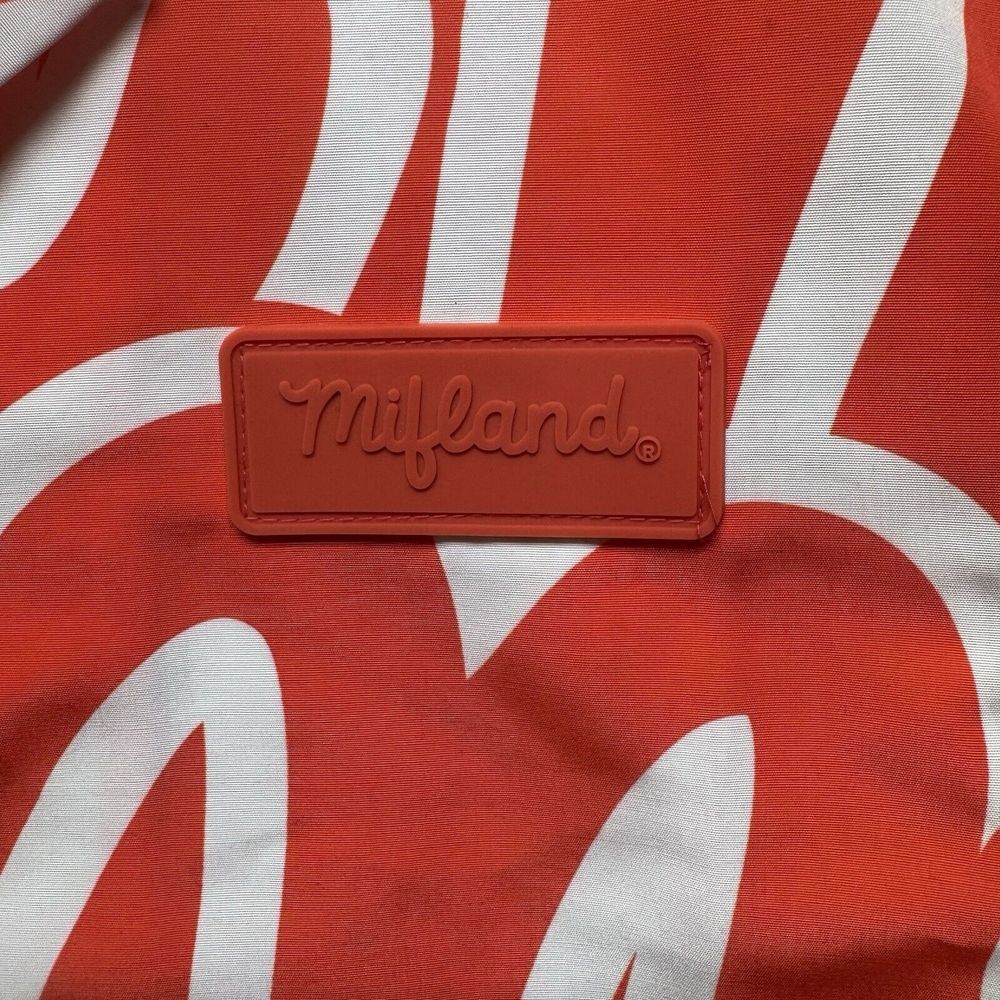 Mifland Camp Shirt Mens Medium Red White Graphic All Over Print Graffiti - Picture 5 of 8